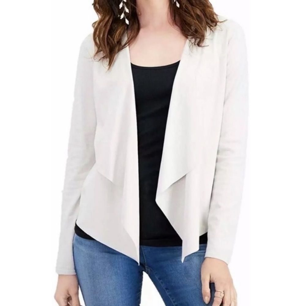 INC International Concepts White Draped Blazer